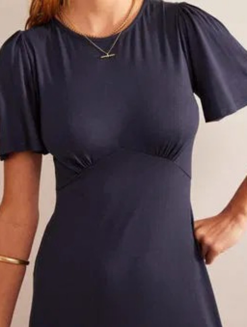 BODEN Women’s Navy Flitter Jersey Knit Midi Dress US Size Medium 10